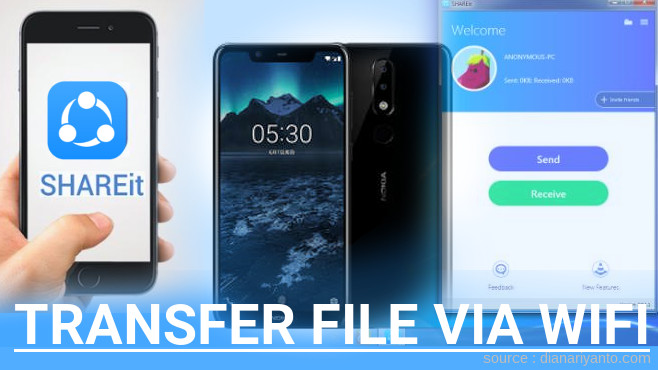 Kirim dan Transfer File via Wifi di Nokia 5.1 Plus (X5) Menggunakan ShareIt Versi Baru